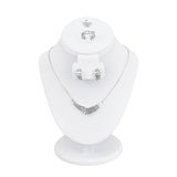 #185-1 Combination Necklace, Ring, and Earring Bust Display with Round Base