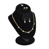 #185-1 Combination Necklace, Ring, and Earring Bust Display with Round Base