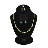 #185-1 Combination Necklace, Ring, and Earring Bust Display with Round Base