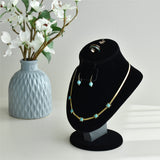 #185-1 Combination Necklace, Ring, and Earring Bust Display with Round Base