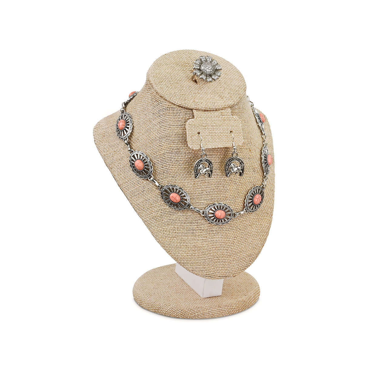 #185-1(LN) Combination Jewelry Display Bust for Necklace, Ring, and Earring