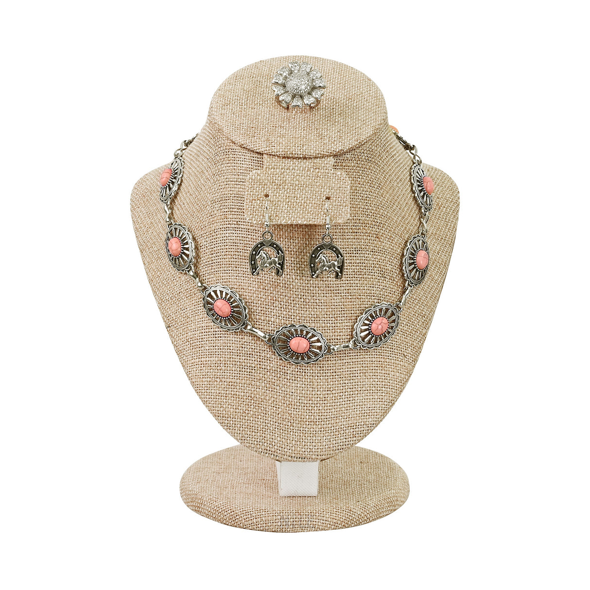 #185-1(LN) Combination Jewelry Display Bust for Necklace, Ring, and Earring