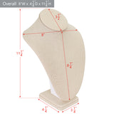 #189-2-LNT Linen Covered Necklace Display Bust, Tan Linen