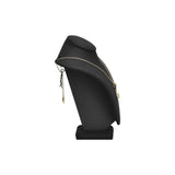 #189-3-LNBK Linen Covered Jewelry Display Bust, Black Linen