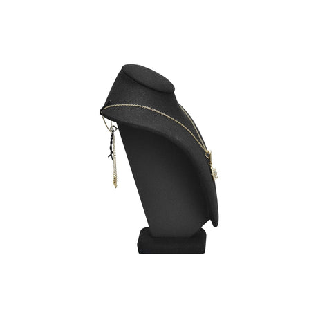#189-3-LNBK Linen Covered Jewelry Display Bust, Black Linen
