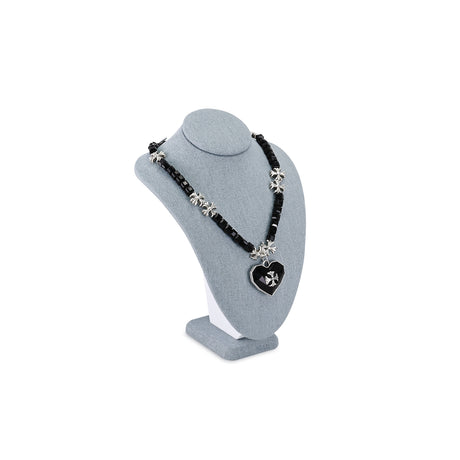 #189-3-LNLTG Necklace Bust Display, Dim Gray Linen