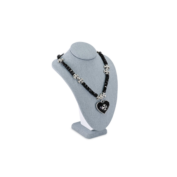 #189-3-LNLTG Necklace Bust Display, Dim Gray Linen