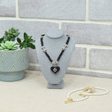 #189-3-LNLTG Necklace Bust Display, Dim Gray Linen