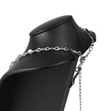 #189-3L-BK Deluxe Faux Leather Small Jewelry Necklace Display Holder,7”H, Black Faux Leather