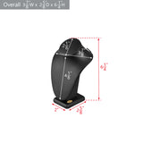 #189-6L-BK Deluxe Faux Leather Small Jewelry Necklace Display Holder,7”H, Black Faux Leather