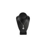 #189-6L-BK Deluxe Faux Leather Small Jewelry Necklace Display Holder,7”H, Black Faux Leather