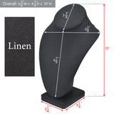 #189-7-LNBK Jewelry Display Bust , Black Linen