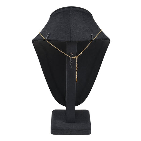 #189-7-LNBK Jewelry Display Bust , Black Linen