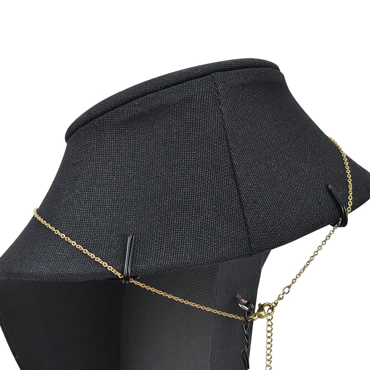 #189-7-LNBK Jewelry Display Bust , Black Linen