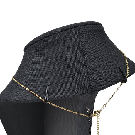 #189-7-LNBK Jewelry Display Bust , Black Linen