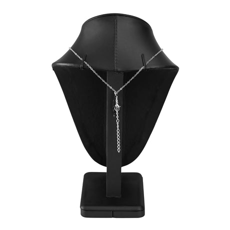 #189-7L-BK Deluxe Faux Leather Medium Necklace Display Chain Jewelry Display Holder, Jewelry Stand, Black Faux Leather