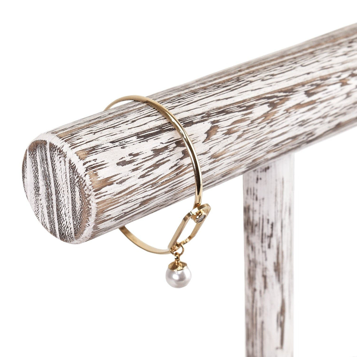 Wooden 2 Tier Bracelet T Bar Jewelry and Watch Display