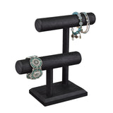 2 Tier Wooden T Bar Jewelry and Watch Display