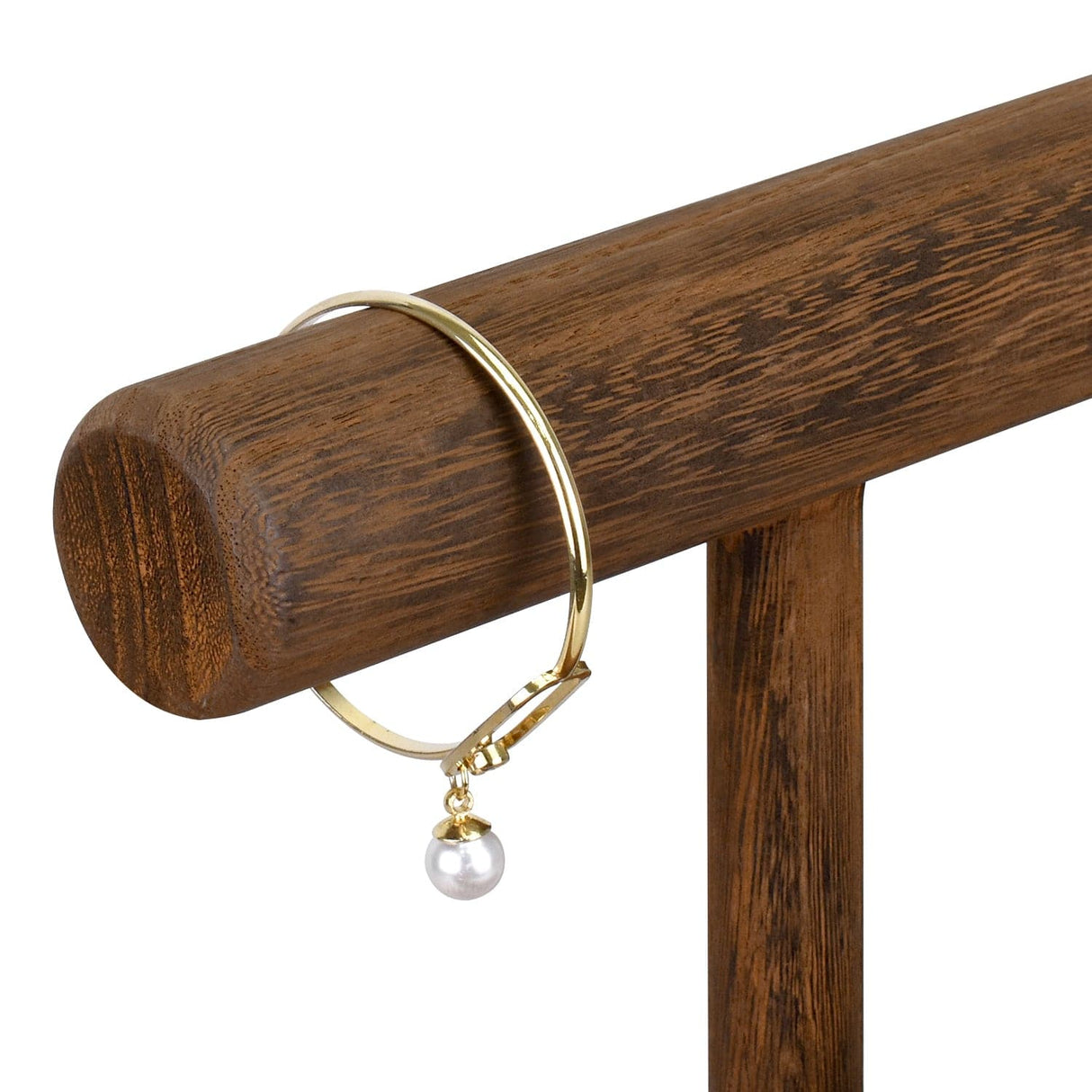 Wooden 2 Tier Bracelet T Bar Jewelry and Watch Display