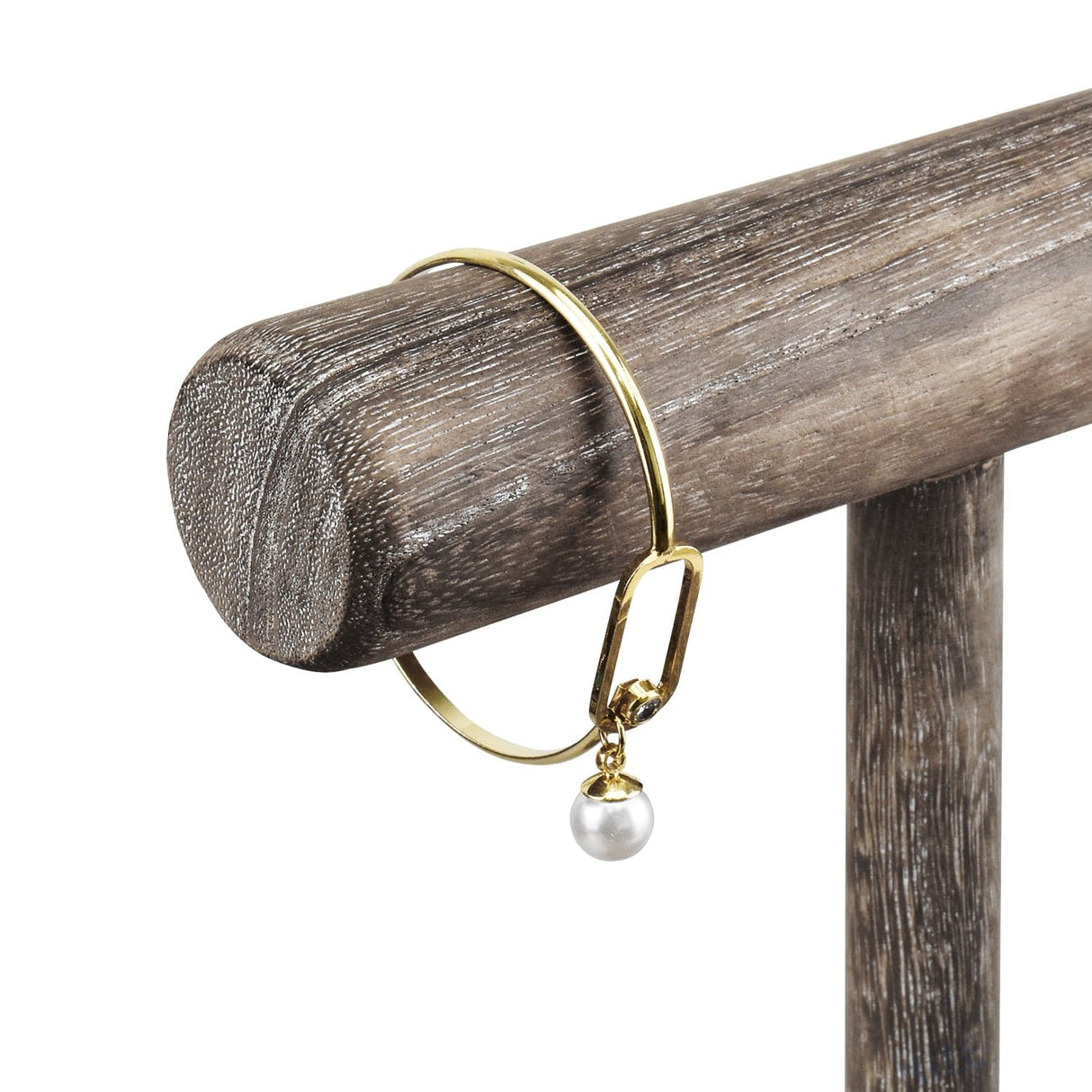 Wooden 2 Tier Bracelet T Bar Jewelry and Watch Display