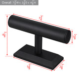 #219L-BK  Black Deluxe PU Faux Leather Jewelry Display Holder Organizer,Black