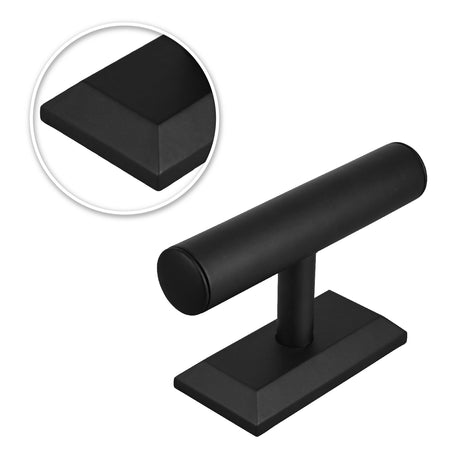 #219L-BK  Black Deluxe PU Faux Leather Jewelry Display Holder Organizer,Black