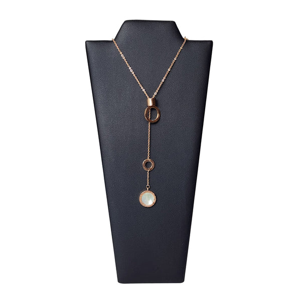 #67-KL (BK)  Necklace Display with Easel , Black Leatherette color