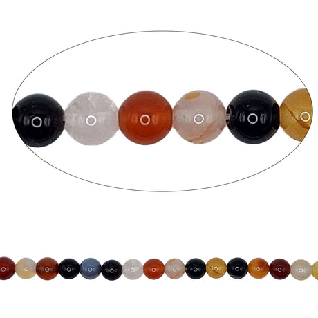 #BS-A38MX Multi color Agate Gemstone Round Beads