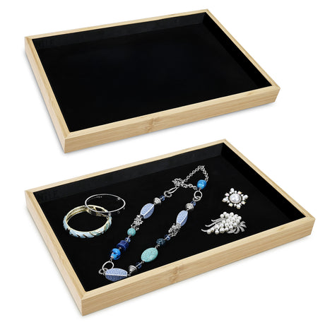 Multi-functional Bamboo Wood Jewelry Tray