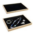 #BW1-1x2  Multi-functional Bamboo Wood Jewelry Tray 2 pcs