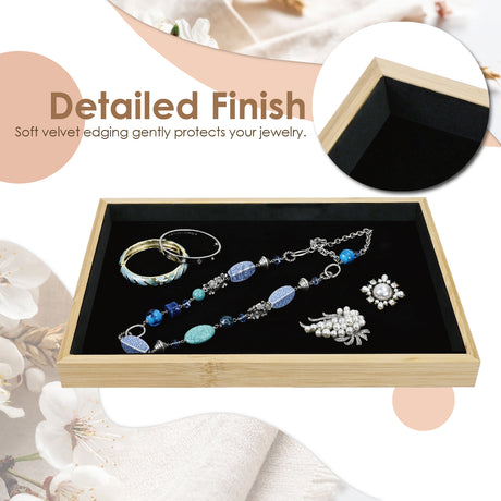 Multi-functional Bamboo Wood Jewelry Tray