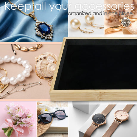 Multi-functional Bamboo Wood Jewelry Tray