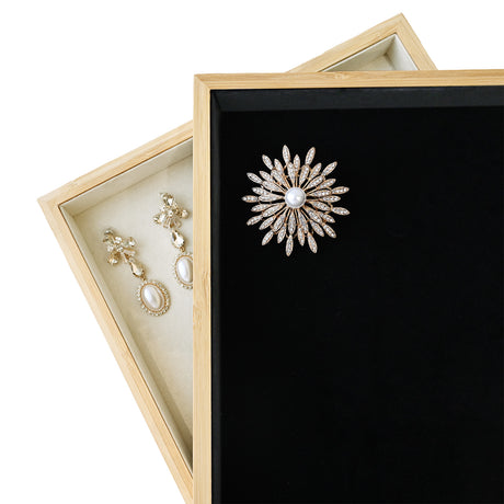 Multi-functional Bamboo Wood Jewelry Tray