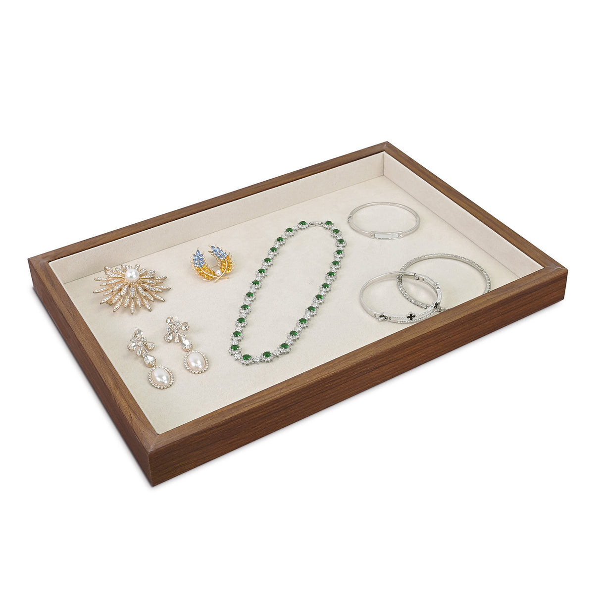 Multi-functional Bamboo Wood Jewelry Tray
