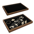 #BW1-1x2  Multi-functional Bamboo Wood Jewelry Tray 2 pcs
