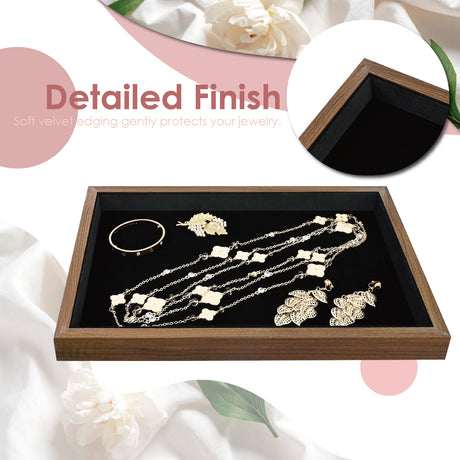 Multi-functional Bamboo Wood Jewelry Tray
