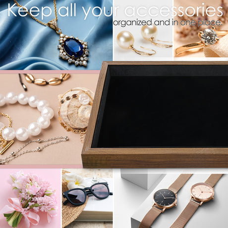 Multi-functional Bamboo Wood Jewelry Tray