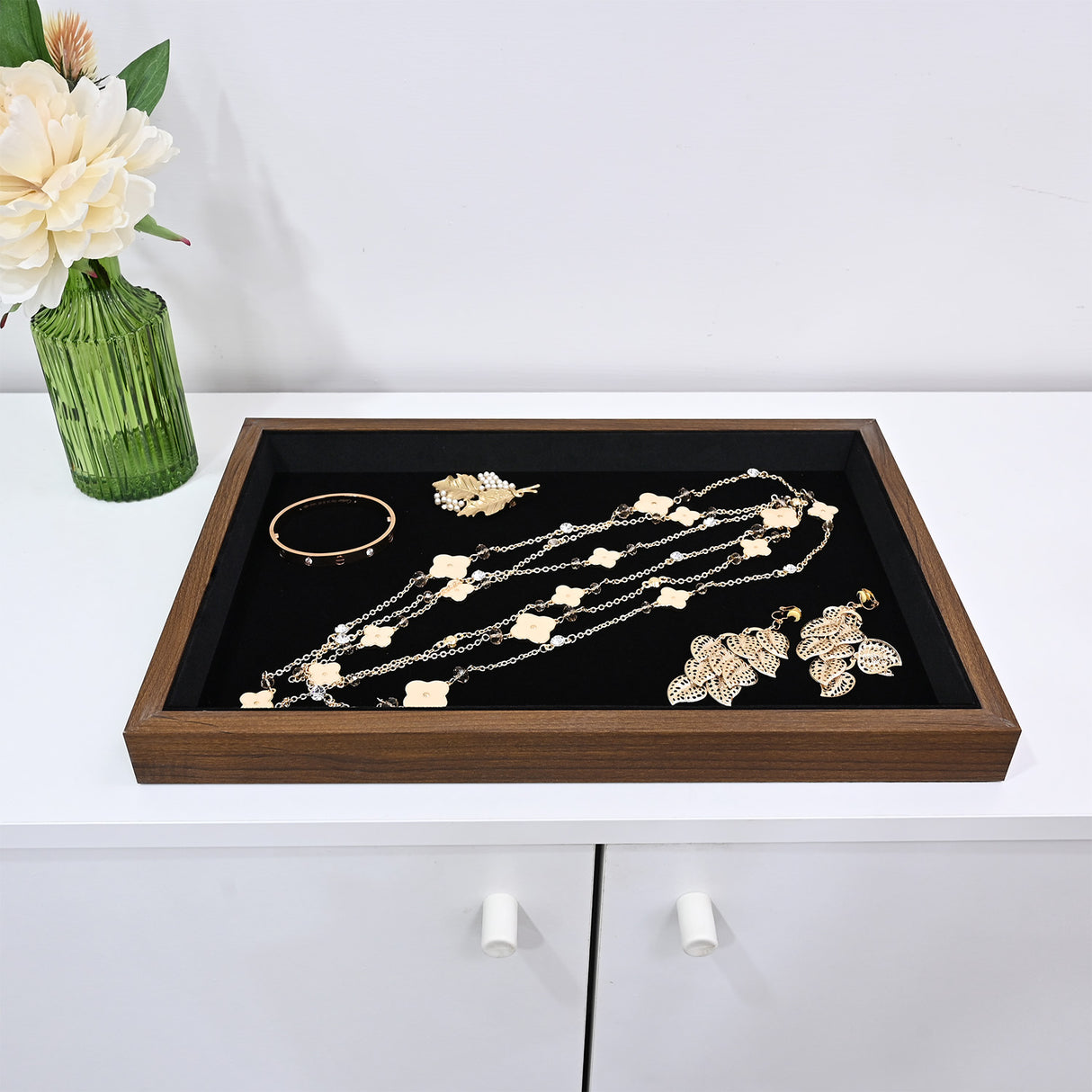 Multi-functional Bamboo Wood Jewelry Tray