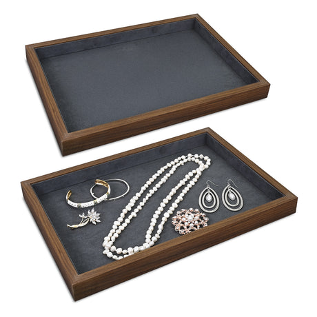 Multi-functional Bamboo Wood Jewelry Tray