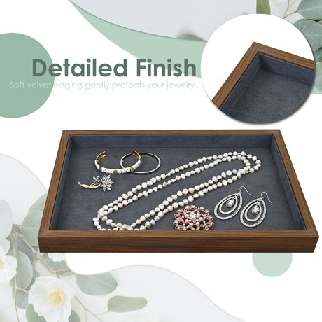 Multi-functional Bamboo Wood Jewelry Tray