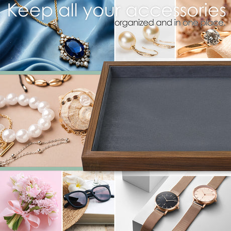 Multi-functional Bamboo Wood Jewelry Tray