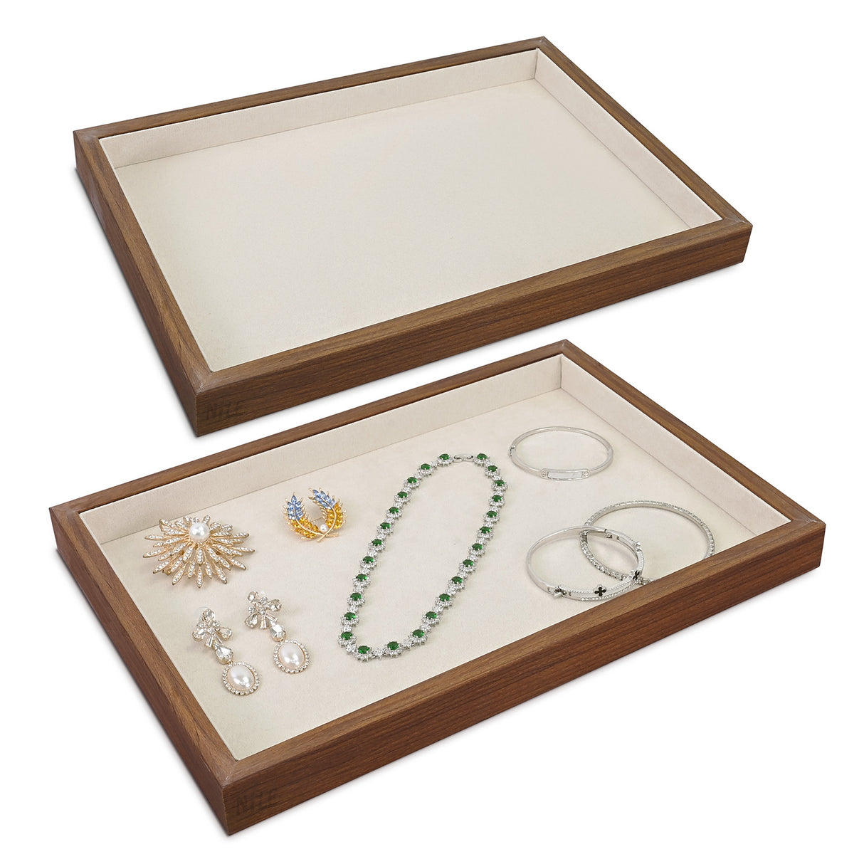 Multi-functional Bamboo Wood Jewelry Tray
