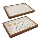 #BW1-1x2  Multi-functional Bamboo Wood Jewelry Tray 2 pcs