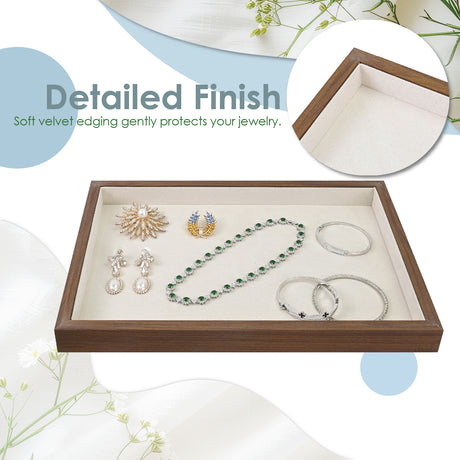 Multi-functional Bamboo Wood Jewelry Tray