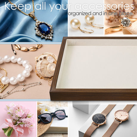 Multi-functional Bamboo Wood Jewelry Tray