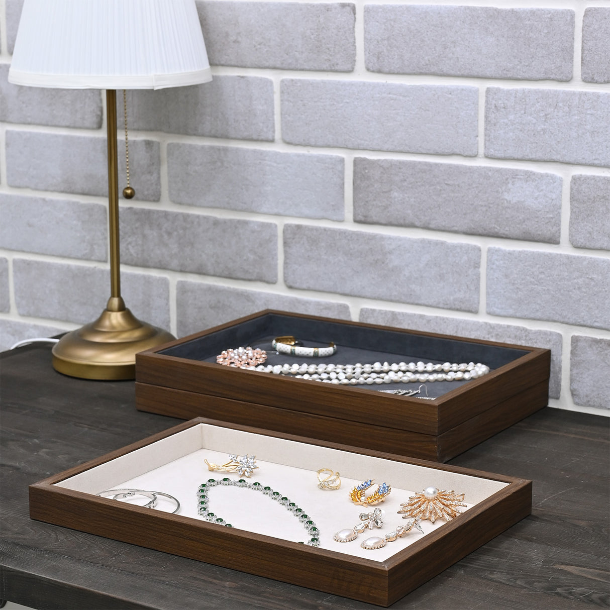 Multi-functional Bamboo Wood Jewelry Tray
