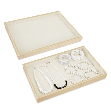 Multi-functional Bamboo Wood Jewelry Tray