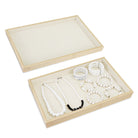 #BW1-1x2  Multi-functional Bamboo Wood Jewelry Tray 2 pcs