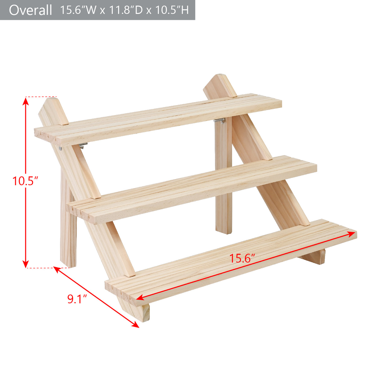  3-Tier Wooden Earring Display