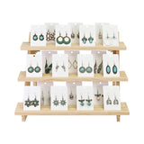 #BW1252  3-Tier Wooden Earring Display,  Freestanding Ladder-Style Multi-Layer Storage Rack
